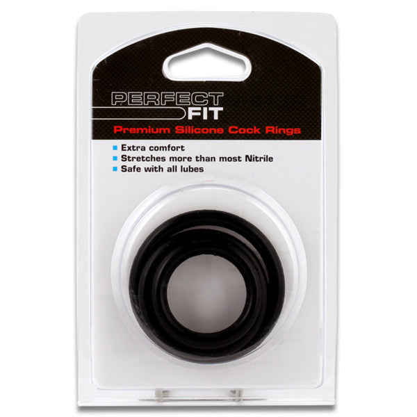 Perfect Fit Silicone 3 Rings Mix Black