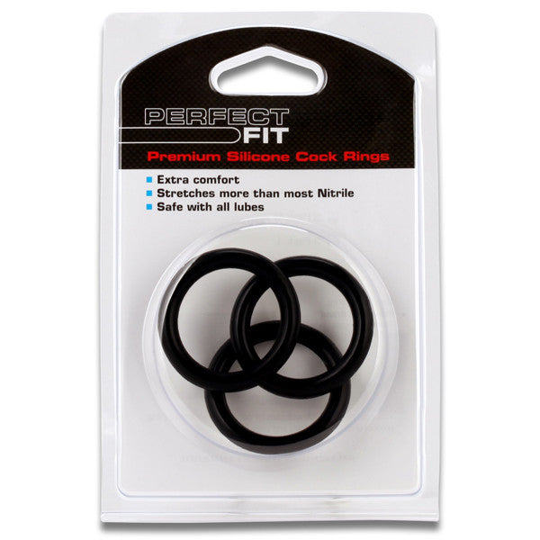 Perfect Fit Silicone 3 Ring XL Black