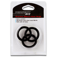 Perfect Fit Silicone 3 Ring XL Black