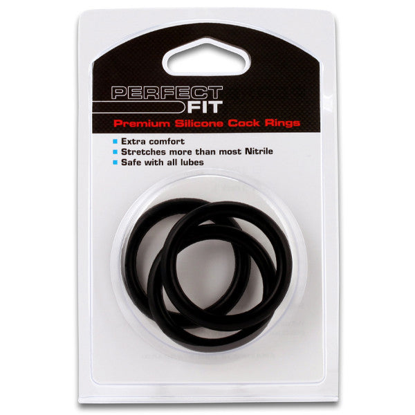 Perfect Fit Silicone 3 Ring L Black