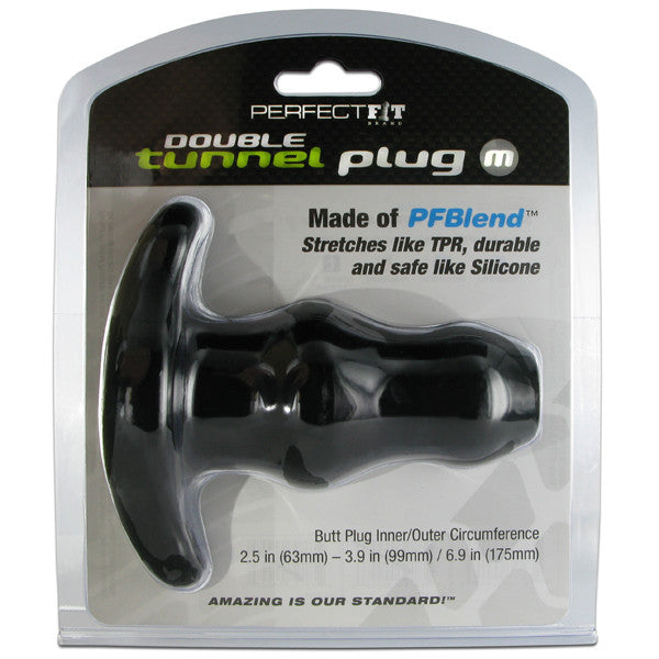 Perfect Fit Double Tunnel Plug Black Medium