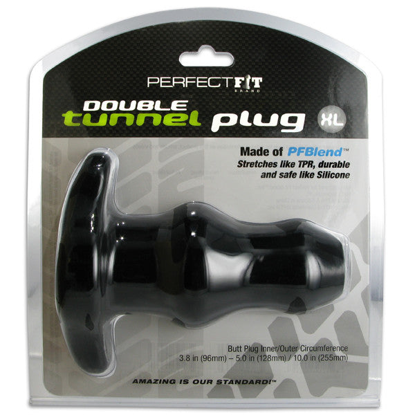Perfect Fit Double Tunnel Plug Black X Large
